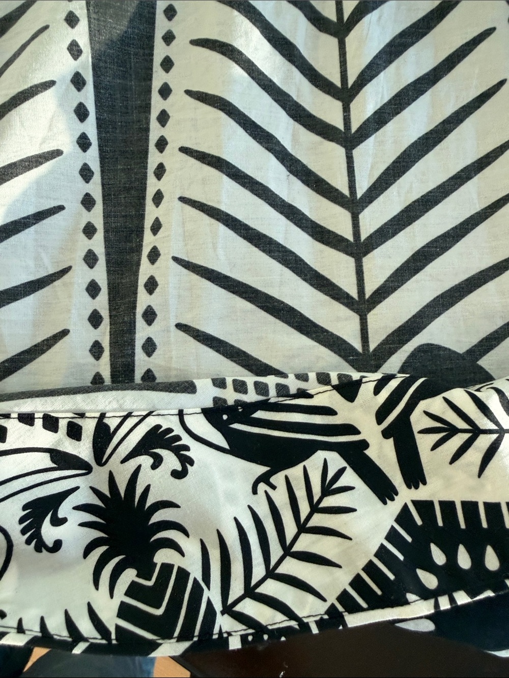 FARM Rio Black & White Tropical Print V-Neck Midi Dress - Picture 9 of 12